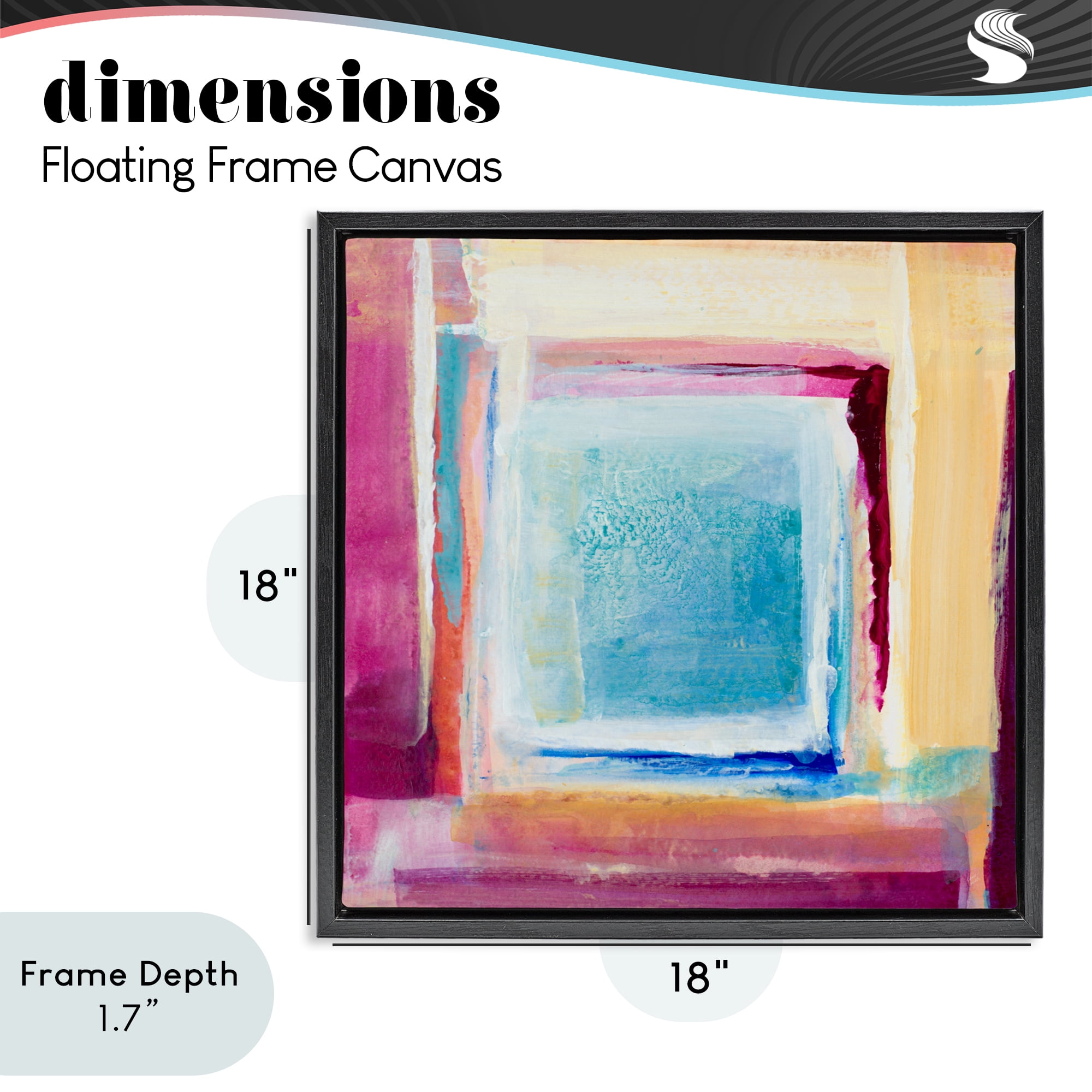 Stupell Industries Bright Colors New Day Black Framed Floater Canvas Wall Art, design by Lanie Loreth