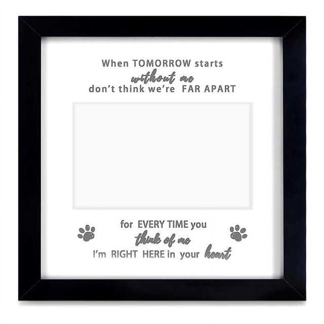 Marco de fotos para mascotas, 9 x 9, conmemorativo de pérdida de perro para amante, regalo de cumpleaños, color negro