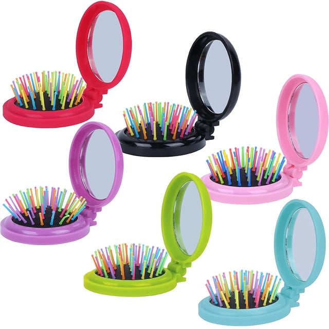 Peigne à Cheveux mini Pliant Rond avec Miroir