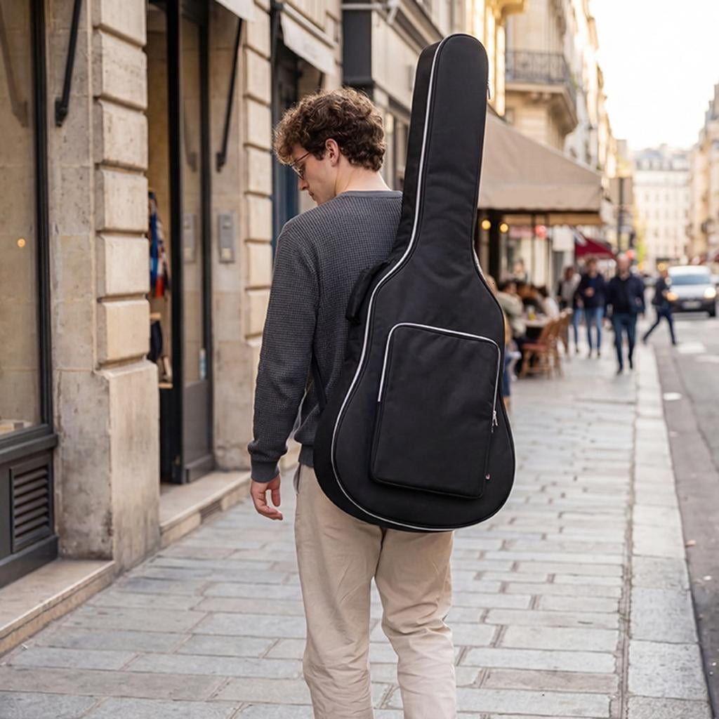 Yihuala Light Weight Guitar Storage Bag Adjustable Shoulder Strap Thicken Electric Guitar Backpack For 40 41inch Guitars
