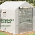 thumbnail image 5 of Outsunny 8' x 6' x 7' Walk-In Greenhouse, Outdoor Plant Nursery with 18 Shelves, UV-Protective PE Cover, Mesh Windows & Door, Steel Frame for Garden, Backyard and Patio, White, 5 of 8