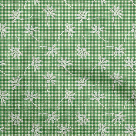 oneOone Viscose Chiffon Green Fabric Block Quilting Supplies Print Sewing Fabric By The Yard 42 Inch Wide