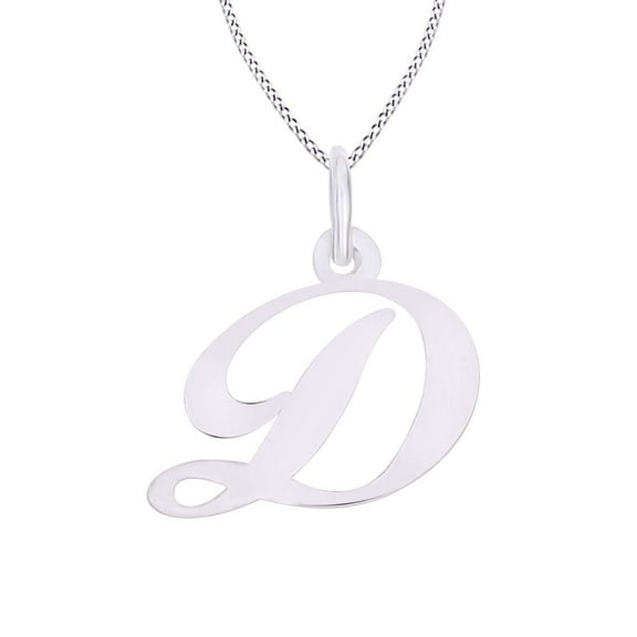 AFFY Initial "D" Fancy Pendant Necklace In 14k White Gold Over Sterling Silver