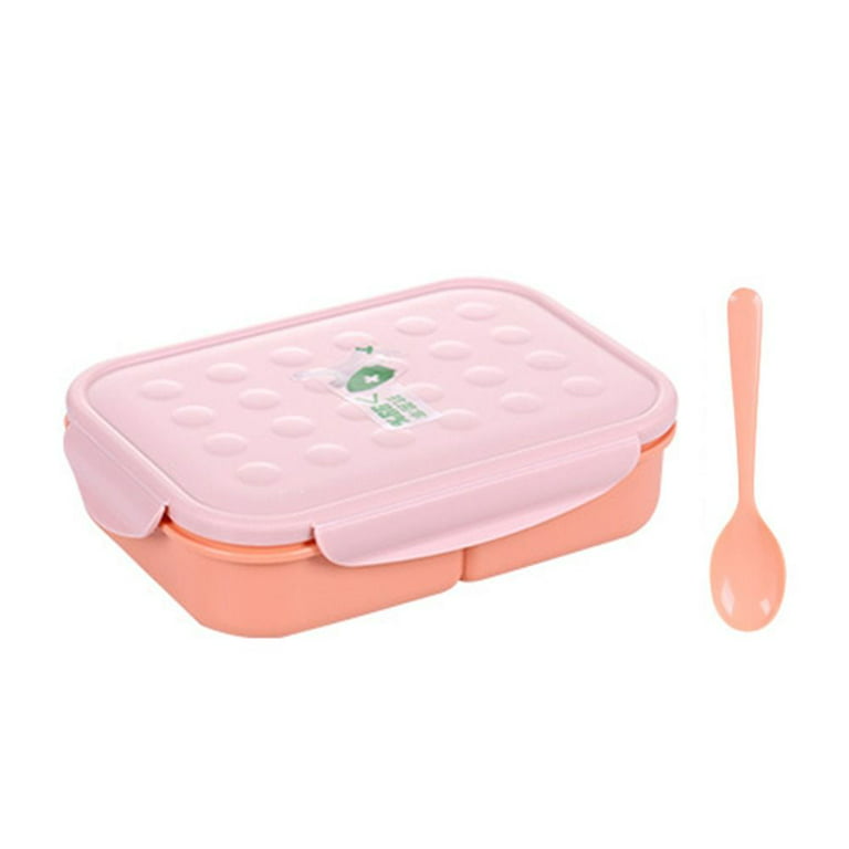 1pc Plastic Rectangular Bento Box With Dividers And Lid, Suitable
