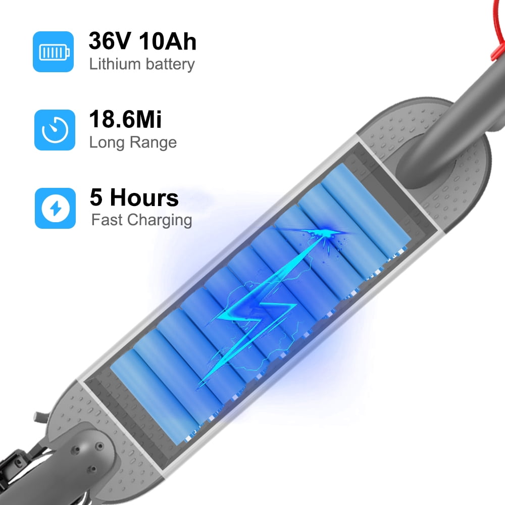 QMwheel H7 Electric Scooter for Adults 300W Motor 15mph 36V 10Ah Disc Brake
