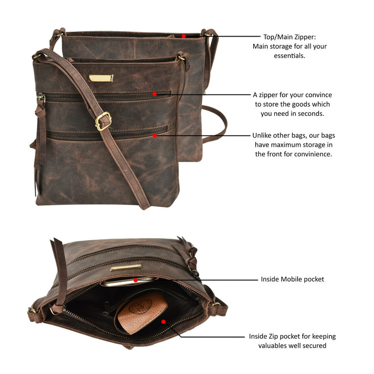 Estalon Real Leather Crossbody Bags for Women - Purses Women's Shoulder Sling Handbags Soft Purse Christmas Gift