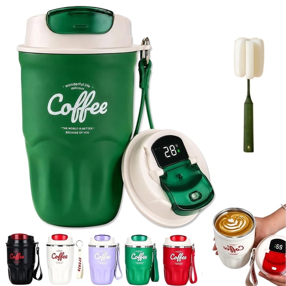 Coffee Vacuum Flask, Portable Coffee Cup with Lid & Handle, Stainless Steel Insulated Water Bottle for Home, Office, and Outdoor Use