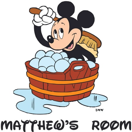 Mickey Mouse Bath Time Disney Decal Childrens Wall Decal - Custom Vinyl