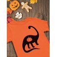 thumbnail image 5 of Jack O' Lantern Geeky Pumpkin Face Shirt Halloween Dinosaur Toddler Kids Tshirt Orange 2T, 5 of 7