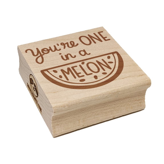 You're One in a Melon Million Motivational Quote Pun Square Rubber Stamp Stamping Scrapbooking Crafting - Small 1.25in