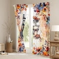 thumbnail image 4 of Homewish Gothic Skeleton Skull Black Out Curtains, Romantic Anniversary Curtains Pack of 2 (42x63 Each), Watercolor Groovy Floral Bedroom Curtains, Curtains and Drapes Bedroom Decor, 4 of 7
