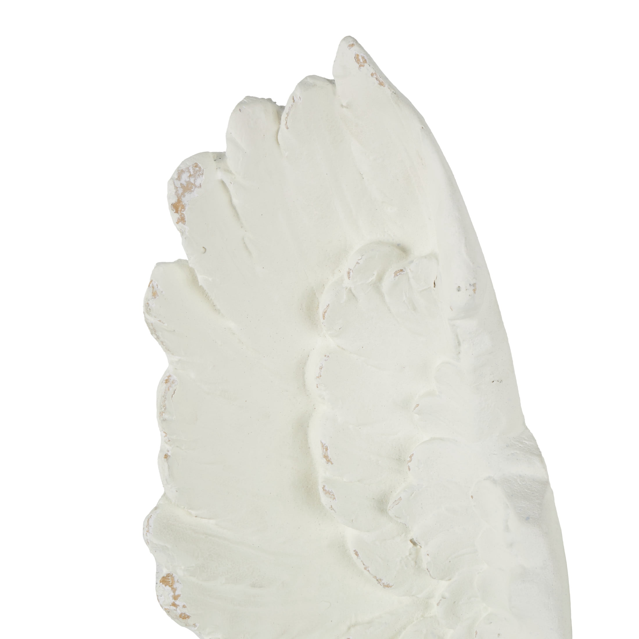 DecMode White Magnesium Oxide Carved Wings Bird Wall Decor (2 Count)