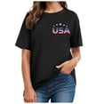 thumbnail image 7 of Rotm 250 Anniversary Usa Shirt USA Shirt Women Oversize American Flag Shirts Patriotic T-Shirt America 250th Birthday Short Sleeve Tops Black,3XL, 7 of 7