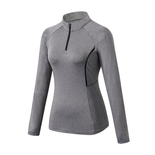 Mujeres Sporstwear Yoga Sudadera Cuello alto Mangas largas Cremallera Secado rápido Jogging Gym Work Abanopi Sudadera de yoga para mujer