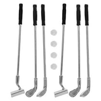 KALLORY Miniature Golf Clubs Set 1 Set Silver Alloy for Miniature Scene Decoration Dollhouse Accessory Collectors