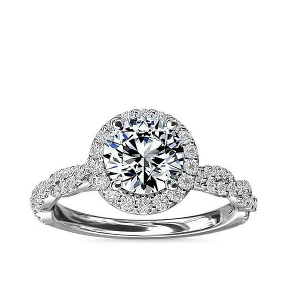 1.00 Ct New Round Natural Diamond Twisted Loop Solitaire Ring for Engagement Solid 14K White Gold Size 7 (F-G/VS1) by Diamond-Capitals