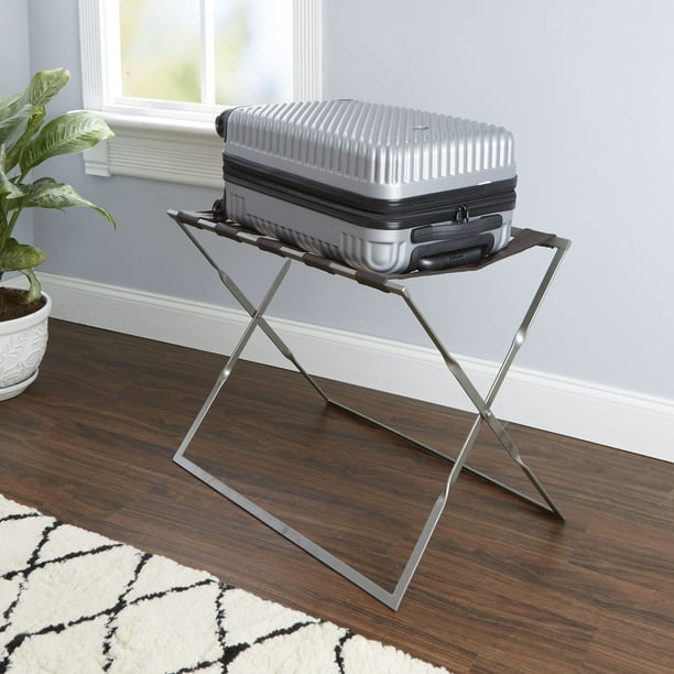 Silverwood Dylan Metal Folding XFrame Luggage Rack in Silver Walmart