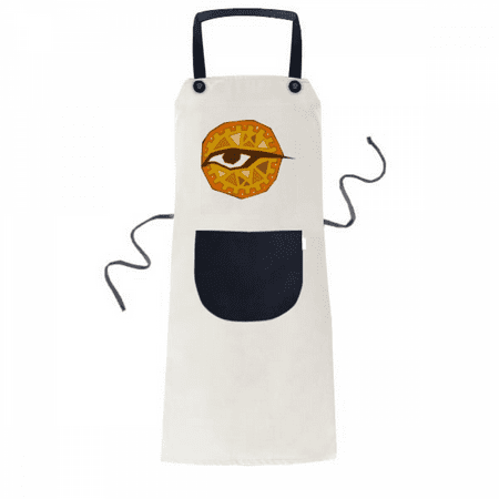 

Egypt Eye Totem Pattern Apron Adjustable Bib Cotton Linen BBQ Kitchen Pocket Pinafore