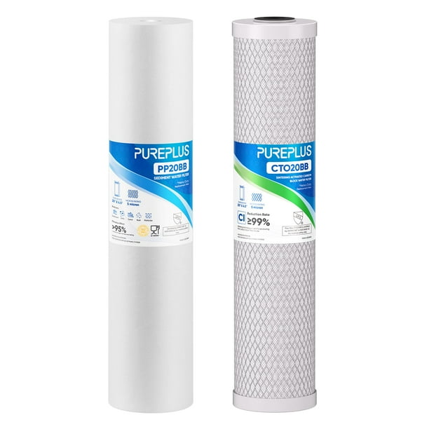Kit combinado de cartuchos de filtro de agua PUREPLUS 20x4.5 5 micrones