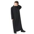 thumbnail image 6 of OSOLU Toddler Arabic Thobe Thobe Long Sleeve Kaftan Crew Robe National Teenage Boys Long Sleeve Embroidered Robe Set Arab Child Wear Robe Breathable Dailywear, 7-8 Years, 6 of 9