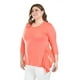 thumbnail image 1 of Blusa asimetrica con detalles de encaje Roman Fashion /Tallas Extras, 274 (Coral) coral 38, 1 of 6