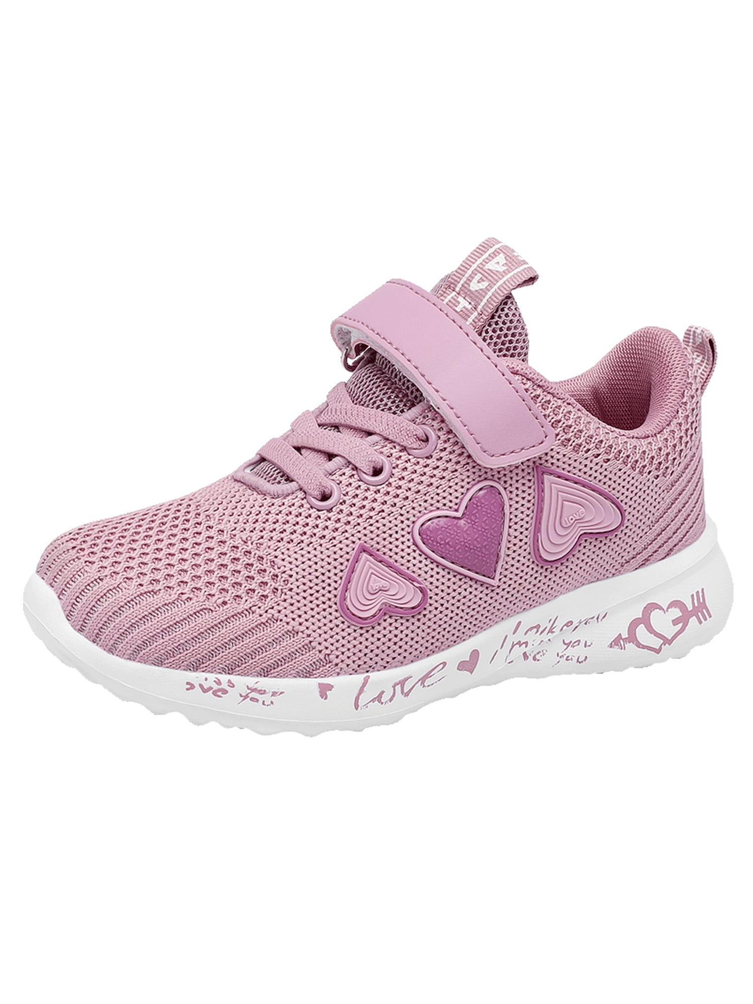 OwnShoe Girls NonSlip Athletic Sneakers Lace Up with Velcro Princess