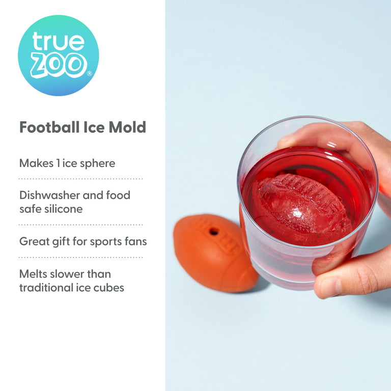 True Zoo Football Ice Mold, Dishwasher Safe Novelty Silicone 2 Inch Ice  Sphere Maker for Sports Fans, Set of 1