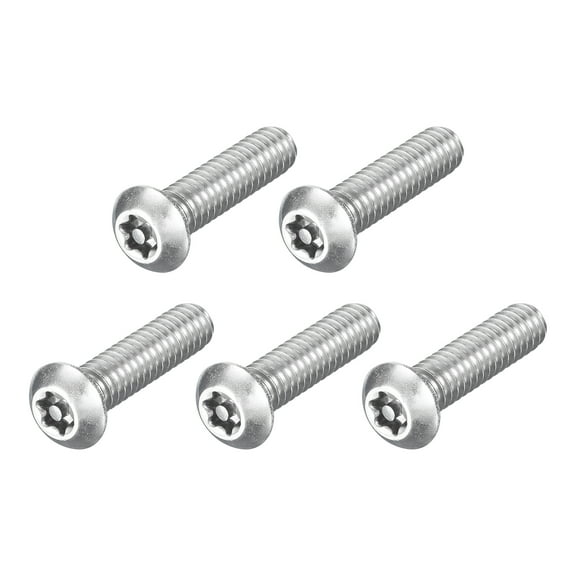 5Pack 1/4-20 x 1" Torx Security Machine Screws Bolt, Silver Tone