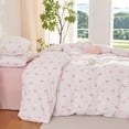 thumbnail image 5 of 3 Pieces Cartoon Pink Bowknot Pattern on White Full Comforter Sets Boys Girls Teens Gentle Soft Home Cozy and Breathable Bedding Set Bedroom Decor, 5 of 7