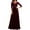 Red, variant on Long 3/4 Sleeve Bride Dresses V Neck Floral Lace Chiffon Formal Dresses Solid Color Elegant Evening Gowns Maxi Dresses Wedding Guest Dresses for Women(Red,L)
