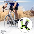thumbnail image 2 of Calcetines de ciclismo Unique Bargains, absorbentes de sudor, antiolor, antifricción, calcetines para bicicleta al aire libre, negros y amarillos, tamaño L, neutros y universales, 1 par, 2 of 6