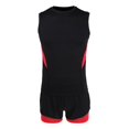 thumbnail image 3 of para Hombre, Camiseta de , Chaleco Sin , Camiseta con Pantalones Cortos, Conjunto de Mallas, ropa para deportiva Libre, Tra M Red Black, 3 of 9