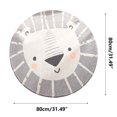 thumbnail image 3 of 36-Inch Round Non-Slip Animal Print Rug for Living Room, Bedroom, Nursery Coffee Table Mat Soft Faux Fur Floor Decor, 3 of 5