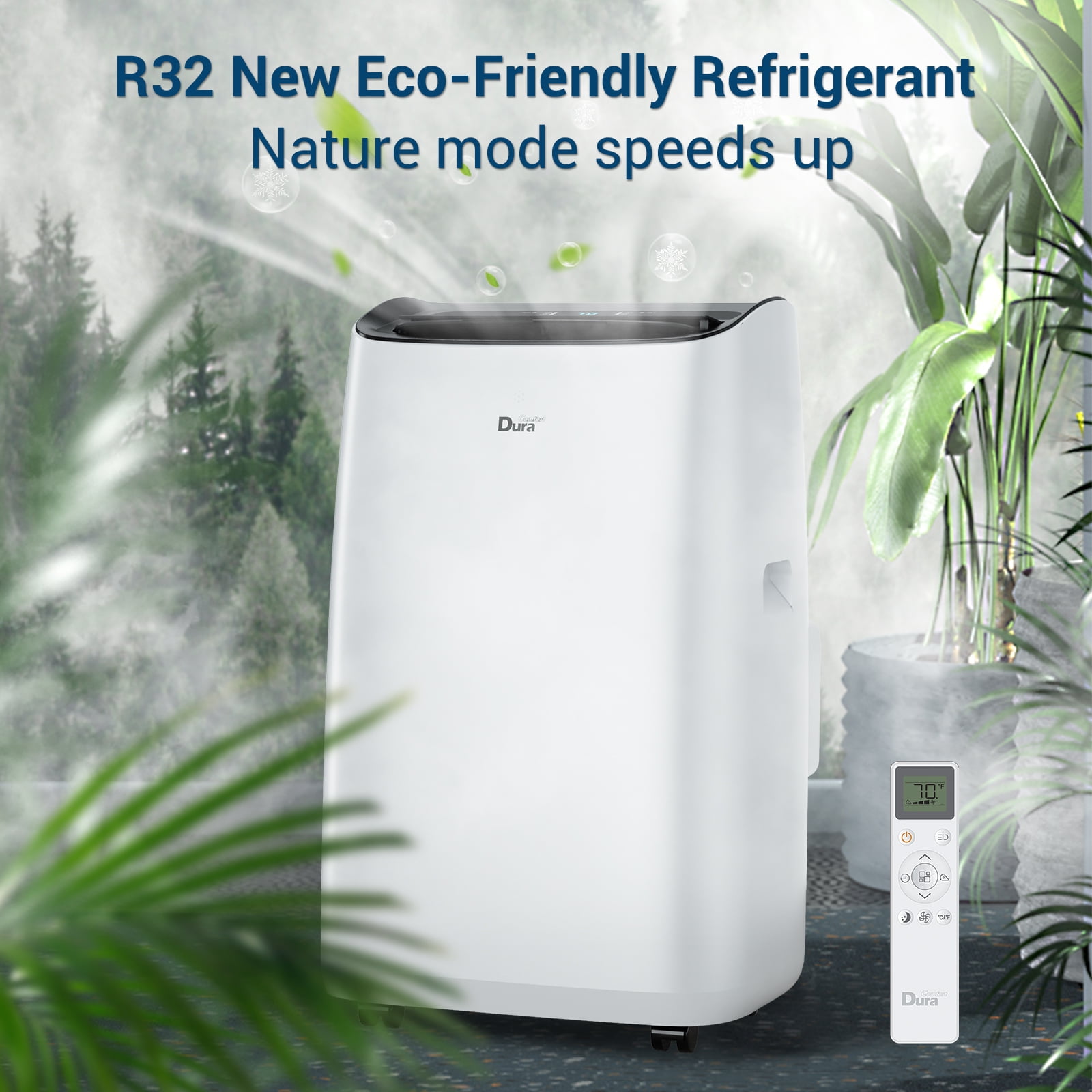 DuraComfort Portable Air Conditioner for Room, 14000 BTU, 450 Sq Ft, White, 10200BTU(SACC)