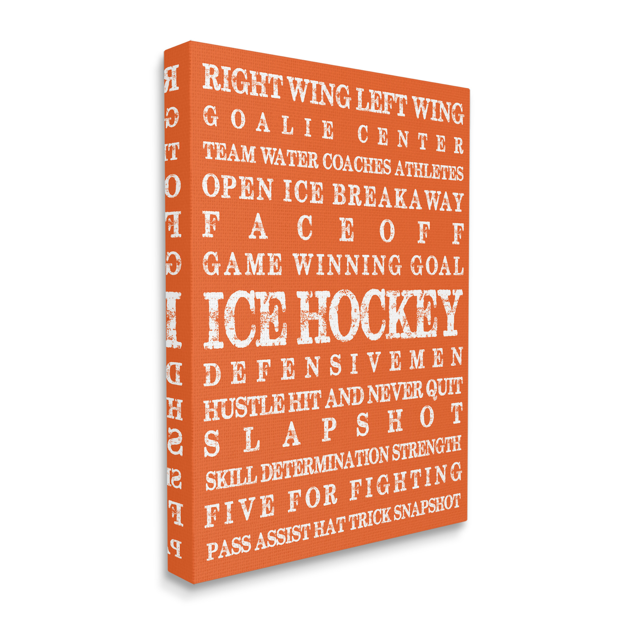 Stupell Industries Ice Hockey Phrases Sports Painting Gallery Wrapped Canvas Art Print Wall Art, 16 x 20