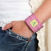 Personalized Pink Ikat Cuff Bracelet