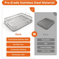 thumbnail image 4 of Asunby Air Fryer Basket for Oven, Stainless Steel Baking Sheet with Wire Rack, Nonstick Crisper Tray Air Fry Crispy Grill Pan Set for Fries/Bacon/Chicken Cooking Baking Cooling (12.8 x 9.6 inch), 4 of 10