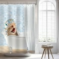 thumbnail image 3 of Cat Shower Curtain Funny Cat Shower Curtain for Bathroom Cute Cartoon Animal Shower Curtain Sets Fun Cat Shower Curtains Decor Tub Decor with 12 Hooks 72x72 inches, 3 of 6