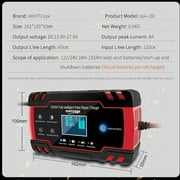 12V/8A 24V/4A Automatic Smart Battery Charger/Maintainer with LCD Display Pulse Repair Charger Pack for Car, Lawn Mower, Motorcycle, Boat, SUV and More by DFITO