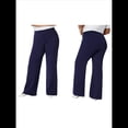 thumbnail image 3 of Pantalones de Vestir de Pierna para Mujer, de Cintura Alta, Elásticos, para Trabajo, Oficina, Negocios, Informales, con Bolsillos. Azul Marino XXXL, 3 of 6