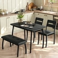 thumbnail image 2 of Accreate 4 Piece Kitchen Dining Set with Chamfer Table, Upholstered Bench & 2 Chairs, Space Saving, 2 of 9