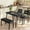 Black, variant on Kitchen Table Set for 4, 4-Piece Dining Table with 2 Chairs and PU Upholstered Bench - Cutting Corner Tabletop Design, Space-Saving Kitchen Furniture for Studio, Restaurant