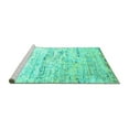 thumbnail image 2 of Ahgly Company Machine Washable Indoor Square Abstract Turquoise Blue Contemporary Area Rugs, 4' Square, 2 of 4