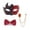 Red, variant on Xfvqtps Mask Bow Tie and Brooches Set for Men Carnival Holiday Party Half Face Masquerade Mask Rhinestone Suit Chain and Bowtie Set for Mardi Gras Party Red