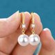 thumbnail image 5 of Joyas Pendientes de gota de agua con colgante de perla ovalada Pendientes de novia Pendientes, 5 of 5