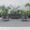 thumbnail image 5 of LeisureMod Walbrooke Modern 3-Piece Outdoor Set with Grey Aluminum Frame and Removable Cushions Loveseat and Armchairs for Patio and Backyard Garden, Charcoal, 5 of 18