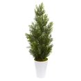 thumbnail image 1 of Nearly Natural 5694-WH 27 in. Mini Cedar Artificial Pine Tree in Decorative Planter - White, 1 of 2