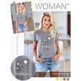 thumbnail image 3 of Xuanfei Women Floral Graphic Letter Crew Neck Short Sleeve T-Shirt, 3 of 6