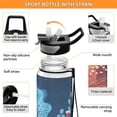 thumbnail image 4 of 1000ML Transparent Sports Water Bottle with Handle & Straw Portable Water Bottle for Outdoor Camping Gym Santa Claus with Hands Raised, 4 of 7