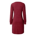 thumbnail image 5 of Women Knit Dress Puff Long Sleeve Dress For Fall Winter Round Neck Casual Tunic Dress Aline Summer Dresses for Women Mature Womens Dresses Long Summer Dresses for Women Beach Dress for Women Womens, 5 of 5